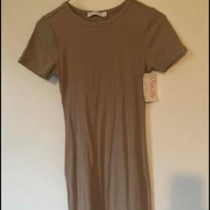 Tan cotton mini dress